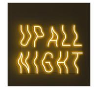 SHOUXI LED néon signe Enseigne Lumineuse Néon UP All Night Faite Main, Idéale Pour Décorer Une Chambre De Gamer Luminosité Réglable 46cm(Orange,Blue,Green,Silver,Black)