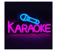 SHOUXI LED néon signe Lampe LED Néon Karaoke À Intensité Variable Pour Fête, Bar, Studio, Salle DJ, Décoration Murale, Enseigne Lumineuse, Lampe D'ambiance, 37.5cmx18cm