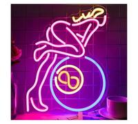 SHOUXI LED néon signe Panneau Néon Pour Femme, USB, Variable, Lumière LED, Pour Salle De Jeux, Grotte, Pub, Bar, Table Billard 37x30.4cm