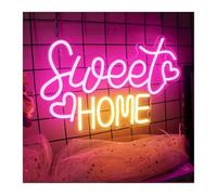 SHOUXI LED néon signe Panneau Néon Sweet Home Pour Décoration Murale, Alimenté Par USB, Pour Pendaison De Crémaillère, Salon, Maison, 25cmx40cm