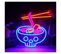 SHOUXI LED néon signe Ramen - Panneau Néon Led Alimenté Par Usb, Lumières À Intensité Variable Pour Restaurant Japonais, Magasin De Restauration Rapide 35.22x38cm