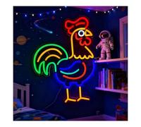 SHOUXI LED néon signe Signe Néon Coq Coloré, Alimenté Par USB, Lumière Animale, Ferme, Maison, Chambre, Bar, Homme, Grotte, Cuisine, Décoration Murale, 40x32,2 Cm