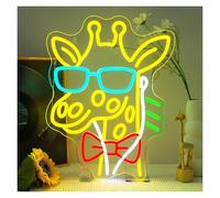 SHOUXI LED néon signe Signe Néon Girafe, Lumière LED USB À Intensité Variable, Pour Chambre Coucher, Studio, Maison En Direct, D'université, Décoration De La 38x29.5cm