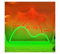SHOUXI LED néon signe Sunrise Smile - Panneau Néon USB, Lumière LED À Intensité Variable Pour Chambre D'enfants, Salle De Jeu, Décoration Murale Pour Chambre D'enfant, 38cm X 30.4cm