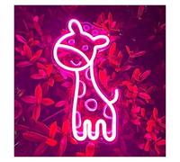 SHOUXI néon signe Enseigne Au Néon Bébé Girafe, Alimentée Par USB, Pour Chambre À Coucher, Salle De Jeux, Salon, Décoration Murale 35x18.8cm
