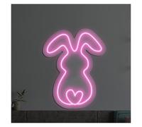 SHOUXI néon signe Enseigne Au Néon Lapin, Idéale Pour Décorer Une Chambre D'enfant, Luminosité Réglable, 24cmx30cm