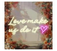 SHOUXI néon signe Enseigne Au Néon Love Makes Us Do It Pour Décoration Murale, Décoration De Salle De Mariage, Pour La Maison, Fiançailles 42x20cm(UNE)