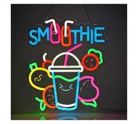 SHOUXI néon signe Enseigne Au Néon Smoothie Lumière À Intensité Variable Pour Bar Hôtel Boutique Café Restaurant Fête D'anniversaire Décoration De Fenêtre 32cmx39cm