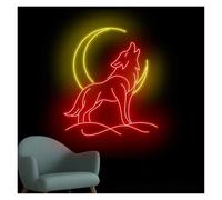 SHOUXI néon signe Enseigne Au Néon Wolf, Alimentée Par USB, Idéale Pour La Décoration Artistique D'un Salon, D'une Salle De Jeux, D'un Bar Ou D'un Mur De Caverne D'homme(40cm)