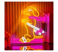 SHOUXI néon signe Enseigne Lumineuse «Chien Jouant Du Jazz» Pour Décoration Murale, Pour Soirée Musicale, Studio De Musique, Magasin De Musique(34.8X42cm)