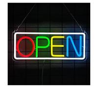 SHOUXI néon signe Enseigne Lumineuse OPEN À Intensité Variable Pour Entreprise, Bar, Club, Restaurant, Salon, Hôtel, Café, Vitrine, Décoration Murale, 40.5cmx17cm