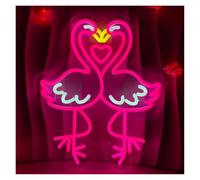 SHOUXI néon signe Panneau Lumineux Flamant Rose Love, Décoration Murale, USB, Intensité Variable, Pour Chambre À Coucher, Mariage, Anniversaire 39x30cm