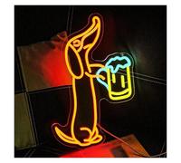 SHOUXI néon signe Panneau Néon Teckel, Luminosité Réglable, Chien Mignon, Boisson, Bière, Pour Magasin D'affaires, Bar, Pub, Décor De Fête, 40x25cm