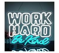 SHOUXI néon signe Panneau Néon Work Hard Be Kind Pour Décoration De Chambre, Bureau, Chambre À Coucher, Bibliothèque, Salle D'étude, Salle De Classe 42x32cm