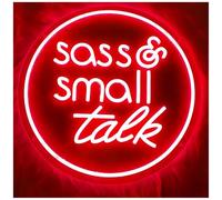 SHOUXI néon signe Sass Small Talk Panneau Néon Avec Citation Personnalisée Décoration Murale Idéale Pour Les Studios De Podcast Bars Salons Et Réseaux Sociaux 16X16in(E)