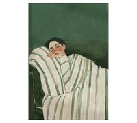 SHOUXI Posters Et Arts Décoratifs Affiche Abstraite À Rayures Vert Émeraude, Œuvre d'art Moderne, Peinture sur Toile Minimaliste, Décoration Murale pour Salon Et Maison(N,30x40cm)