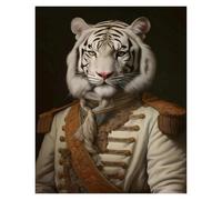 SHOUXI Posters Et Arts Décoratifs Affiche Vintage De Palais Aristocrate, Magnifique Costume Animal, Tigre, Lion, Cerf, Toile, Peintures Murales, Décoration De Maison(P,40X50cm)