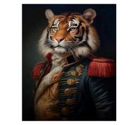 SHOUXI Posters Et Arts Décoratifs Affiche Vintage De Palais Aristocrate, Magnifique Costume Animal, Tigre, Lion, Cerf, Toile, Peintures Murales, Décoration De Maison(S,40X50cm)