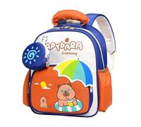Shouxiut Capybara Sac à dos d'école haute capacité - Sac à dos d'école, sac à dos pour enfant avec bretelles respirantes pour, maternelle, anniversaire, remise de diplôme, marron
