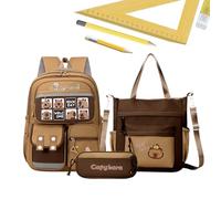 Shouxiut Capybara Sac à dos pour l'école, grand sac à dos esthétique réfléchissant | Trousse à crayons Sac à bandoulière grande capacité pour livres, papeterie, collage, étudiant, amoureux, voyage, b