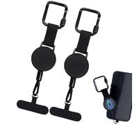 Shouxiut Lot de 2 sangles rétractables antivol pour téléphone portable, sangle de lanière, harnais anti-chute avec, sangles de téléphone portable, harnais anti-chute pour randonnée en plein
