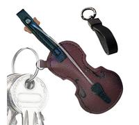 Shouxiut Porte-clés en cuir avec petit violon - Pendentif de sac pour homme - Pour les amateurs de musique - Pour anniversaire, Noël, vacances, remise de diplôme, Violoncelle, Refer to description