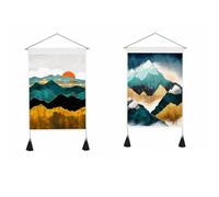 shouzhigo Lot de 2 tapisseries murales en forme de carte de tarot avec glands - Art mural - Soleil - Paysage naturel - Décoration d'intérieur - 35,6 cm de large x 50,8 cm de long (A)