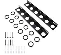 Shovel Holder With 24 Rubber Washers - Coated Steel | 2 Pack 6 Hole Heavy Duty Tool Organizer | Landscaping Trailer Rack For Trucks Mounting Hardware Accessories