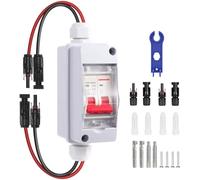 Shovelmty Interrupteur de déconnexion de panneau solaire, boîtier de disjoncteur solaire CC 500 V, 32 A, IP65, disjoncteur miniature étanche pour panneaux solaires photovoltaïques