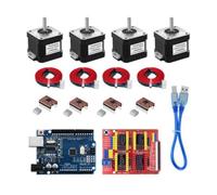 Shovelmty Nema17 Moteur pas à pas 4 conducteurs 17HS4401S + machine de gravure CNC-Shield V3 + kit d'imprimante 3D avec plaque d'extension de contrôleur A4988 de 4 pièces