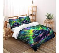 SHOVERKD 3D,Gorille coloré Imprimé Literie en Microfibre Super Douce Et Respirante Animal Theme Housses De Couettes 3 Pièces avec Taies d'oreiller Double(200x200cm)