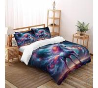 SHOVERKD 3D,Planète de Lave Imprimé Literie en Microfibre Super Douce Et Respirante Animal Theme Faune Sauvage Housses De Couettes 3 Pièces avec Taies d'oreiller Super King(260x220cm)