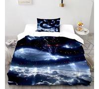 SHOVERKD Abîme Dragon Règne Ensemble De Lit Single（135x200cm） Impression 3D Fantaisie Terre pour Famille en Microfibre Respirant avec Fermeture Éclair Literie Confort