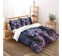 SHOVERKD Améthyste Noël Princesse Parure De Lit King(220x240cm) Imprimé 3D Fée Tale Fantaisie pour Famille en Microfibre Respirant avec Fermeture Éclair Literie Confort