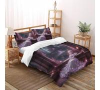 SHOVERKD Améthyste Princesse Parure De Lit Double(200x200cm) Imprimé 3D Fée Tale Fantaisie pour Famille en Microfibre Respirant avec Fermeture Éclair Literie Confort