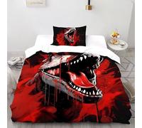 SHOVERKD Apocalypse Tyrannosaure Fureur Parure De Lit Single(135x200cm) Imprimé 3D Faune Terre Animaux pour Famille en Microfibre Respirant avec Fermeture Éclair Literie Doux