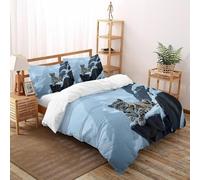 SHOVERKD Arctique Léopard Gardien Parure De Lit King（220x240cm） Imprimé 3D WildVie Let Terre pour Enfants Et Adolescents en Microfibre Respirant avec Fermeture Éclair Literie Confort
