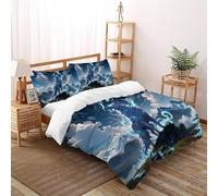 SHOVERKD Arctique Loup Esprit Housse De Couette King（220x240cm） Impression 3D WildVie Forêt Animal pour Famille en Microfibre Respirant avec Fermeture Éclair Literie Doux