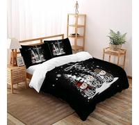 SHOVERKD Bonhomme de Neige Trio Bénédiction Ensemble De Lit Super King(260x220cm) Impression 3D pour Enfants Et Adolescents en Microfibre Respirant avec Fermeture Éclair Literie Confort