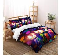 SHOVERKD Bougies étincelles Housse De Couette 3 Pièces Animal Theme Imprimé De Couvre-Lit Microfibre pour Adulte Et Enfant avec 2 Taie d'oreiller Super King（260x220cm）