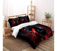 SHOVERKD Braise Cauchemar Cheval Ensemble De Lit Super King(260x220cm) Imprimé 3D Faune Terre Animaux pour Garçons Et Filles en Microfibre Respirant avec Fermeture Éclair Literie Doux