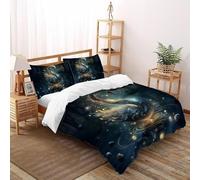 SHOVERKD Brillant Comédie Musicale Élégance Housse De Couette King（220x240cm） Imprimé 3D WildVie Forêt Terre pour Famille en Microfibre Respirant avec Fermeture Éclair Literie Doux