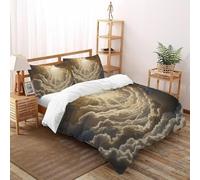 SHOVERKD Divin Rayon Ensemble De Lit Super King(260x220cm) Imprimé 3D Beau Paysage pour Famille en Microfibre Respirant avec Fermeture Éclair Literie Confort