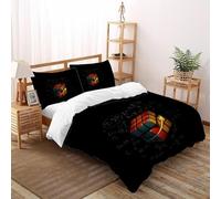 SHOVERKD Doré Flèche Cubo De Rubik Ensemble De Lit King（220x240cm） Impression 3D pour Garçons Et Filles en Microfibre Respirant avec Fermeture Éclair Literie Doux