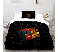 SHOVERKD Doré Flèche Cubo De Rubik Housse De Couette Single（135x200cm） Impression 3D pour Famille en Microfibre Respirant avec Fermeture Éclair Literie Doux