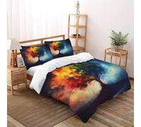SHOVERKD Double Nature Sentinelle Arbre Parure De Lit King(220x240cm) Imprimé 3D Sauvage Plante pour Garçons Et Filles en Microfibre Respirant avec Fermeture Éclair Literie Doux