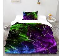 SHOVERKD Électrique Actuel Symphonie Ensemble De Lit Single（135x200cm） Imprimé 3D pour Famille en Microfibre Respirant avec Fermeture Éclair Literie Doux