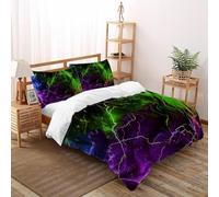 SHOVERKD Électrique Actuel Symphonie Ensemble De Lit Super King（260x220cm） Impression 3D pour Famille en Microfibre Respirant avec Fermeture Éclair Literie Doux