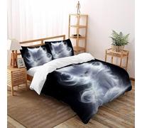 SHOVERKD Éthéré Chat Esprit Onirique Parure De Lit King（220x240cm） Impression 3D Mignon Terre pour Garçons Et Filles en Microfibre Respirant avec Fermeture Éclair Literie Doux