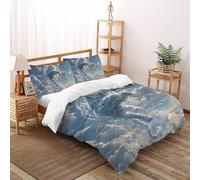 SHOVERKD Éthéré Ciel Neige Léopard Housse De Couette Double（200x200cm） Imprimé 3D WildVie Let Terre pour Famille en Microfibre Respirant avec Fermeture Éclair Literie Confort
